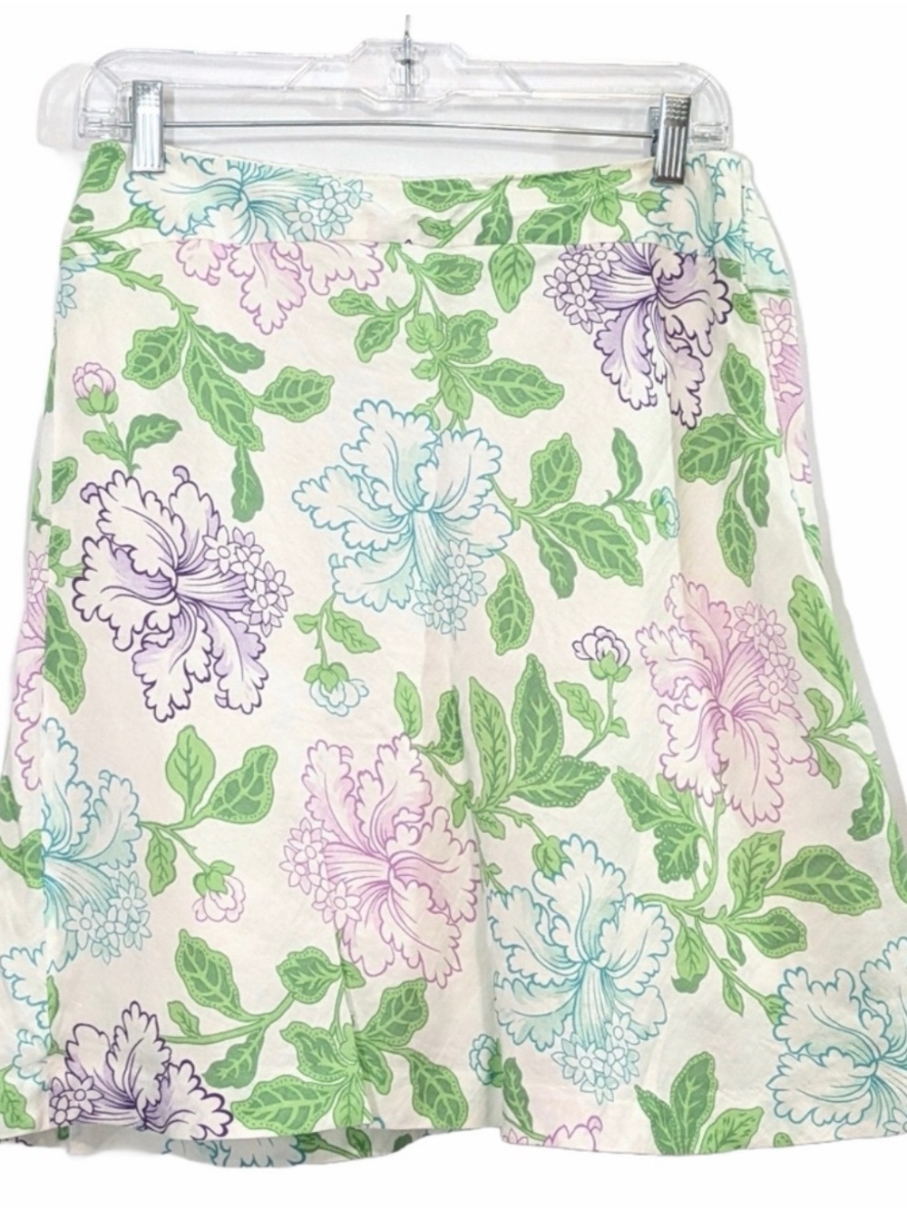 Loft White Floral Linen Blend Skirt - Size 8 Womens